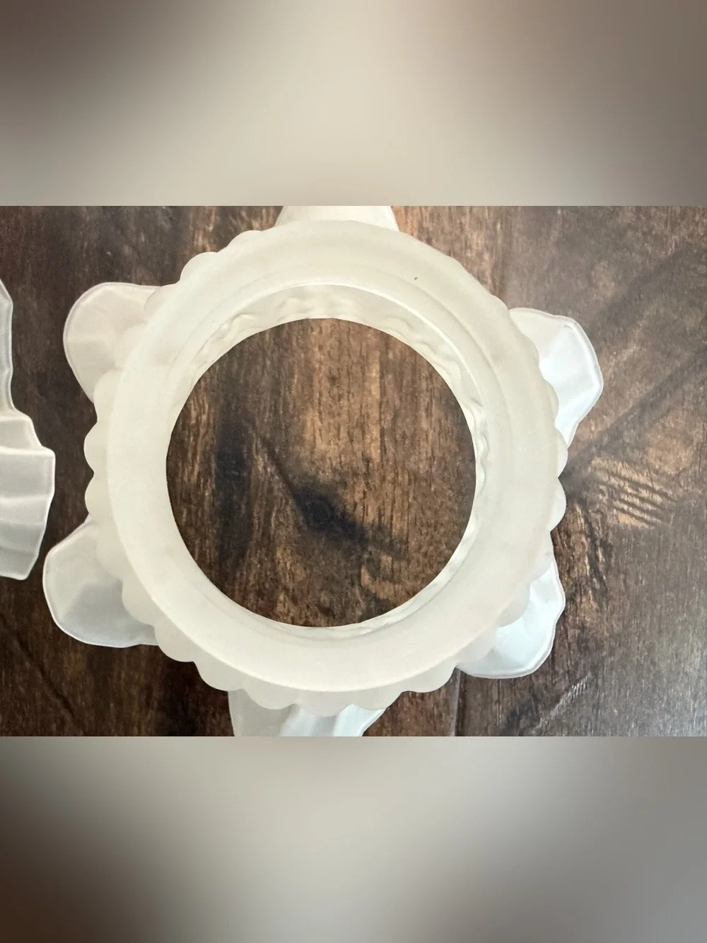 Vintage Frosted Glass Ruffled Lamp Shade - Home Accents
